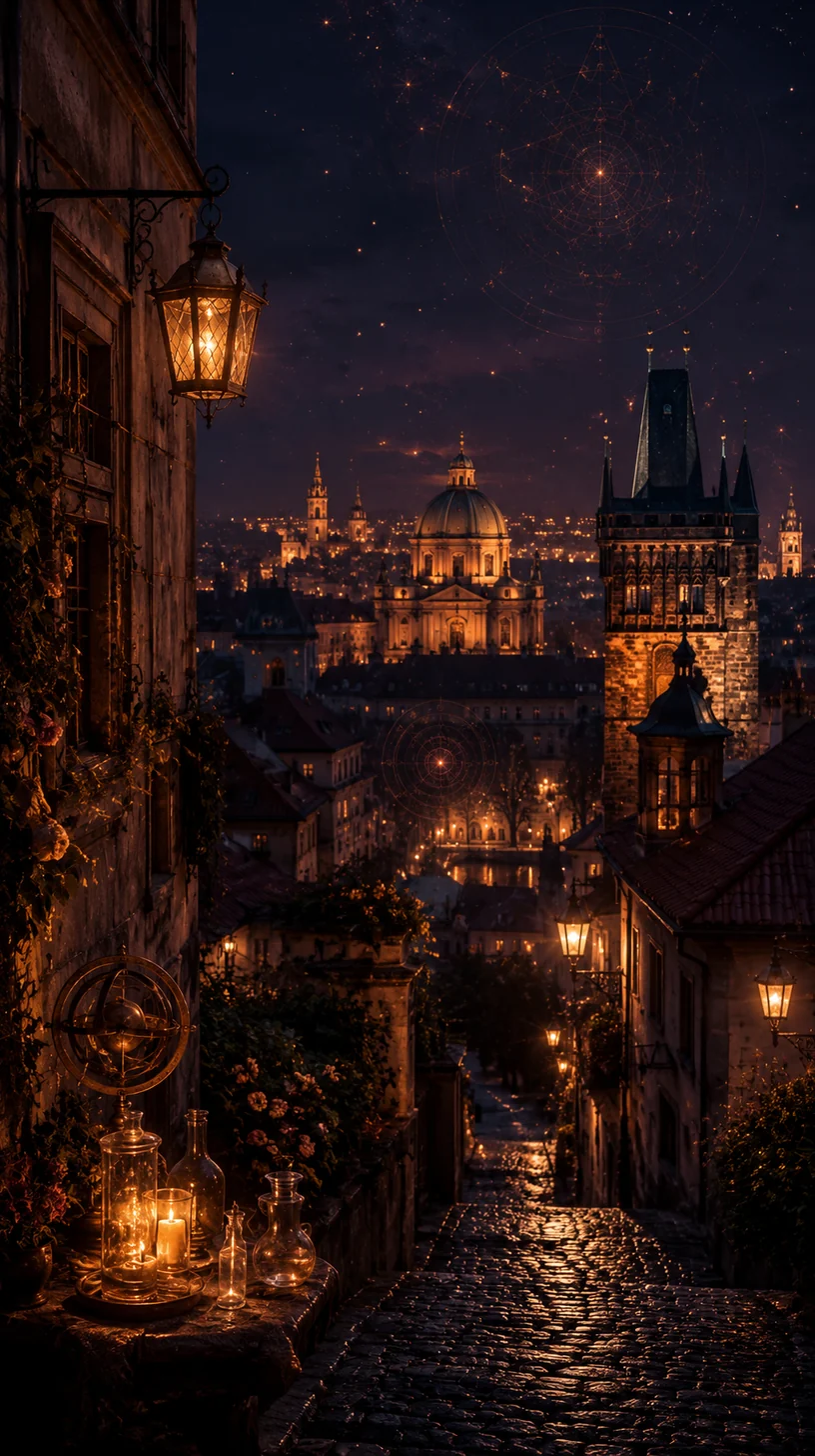Noční Praha a alchymistická symbolika